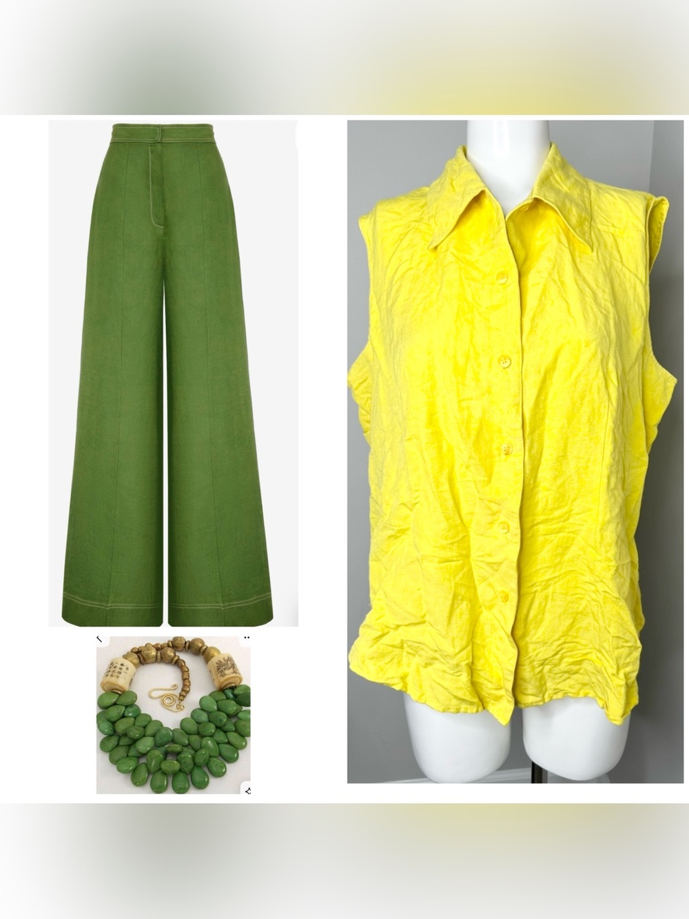 Ashley Stewart Sleeveless Button-Front Top in Bright Yellow-16